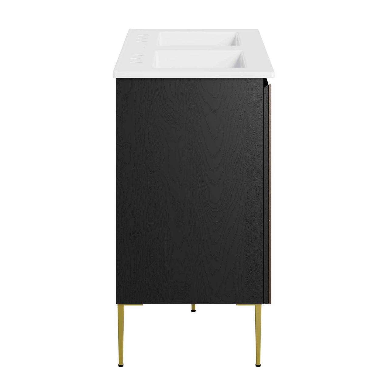 Auror Double Sink Vanity Unit, Extra Large, White & Black