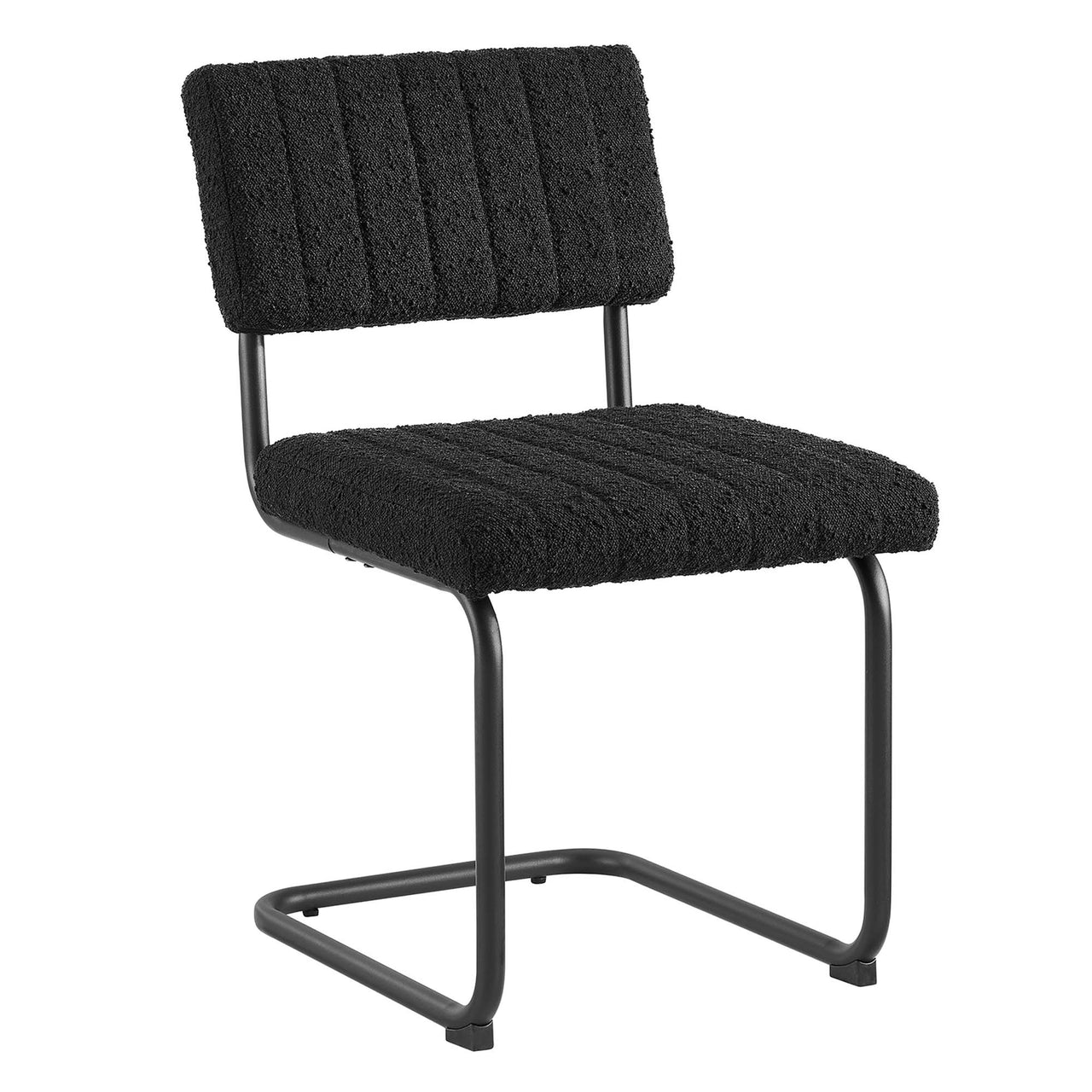 Glide Boucle Dining Chair Set of 2, Black
