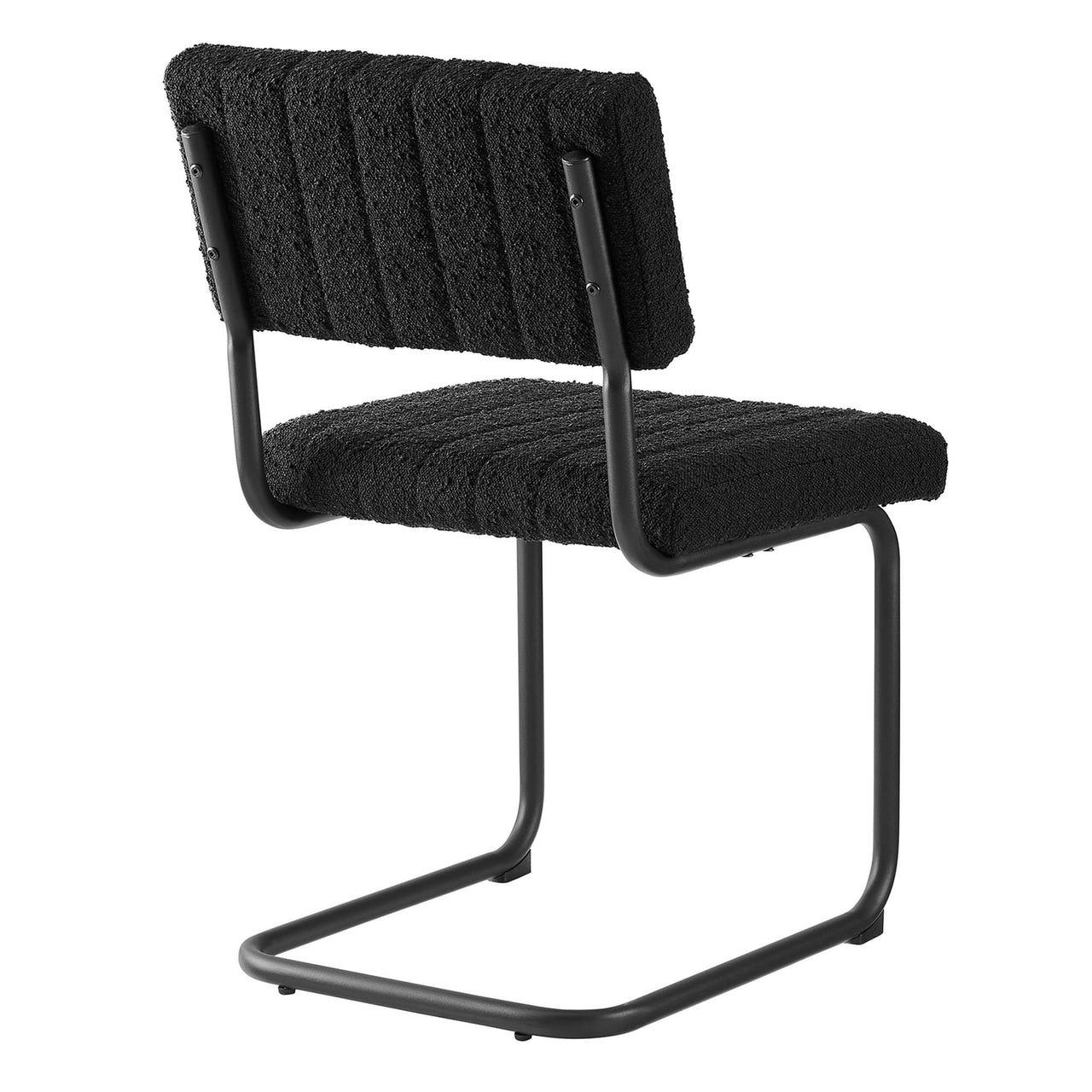 Glide Boucle Dining Chair Set of 2, Black