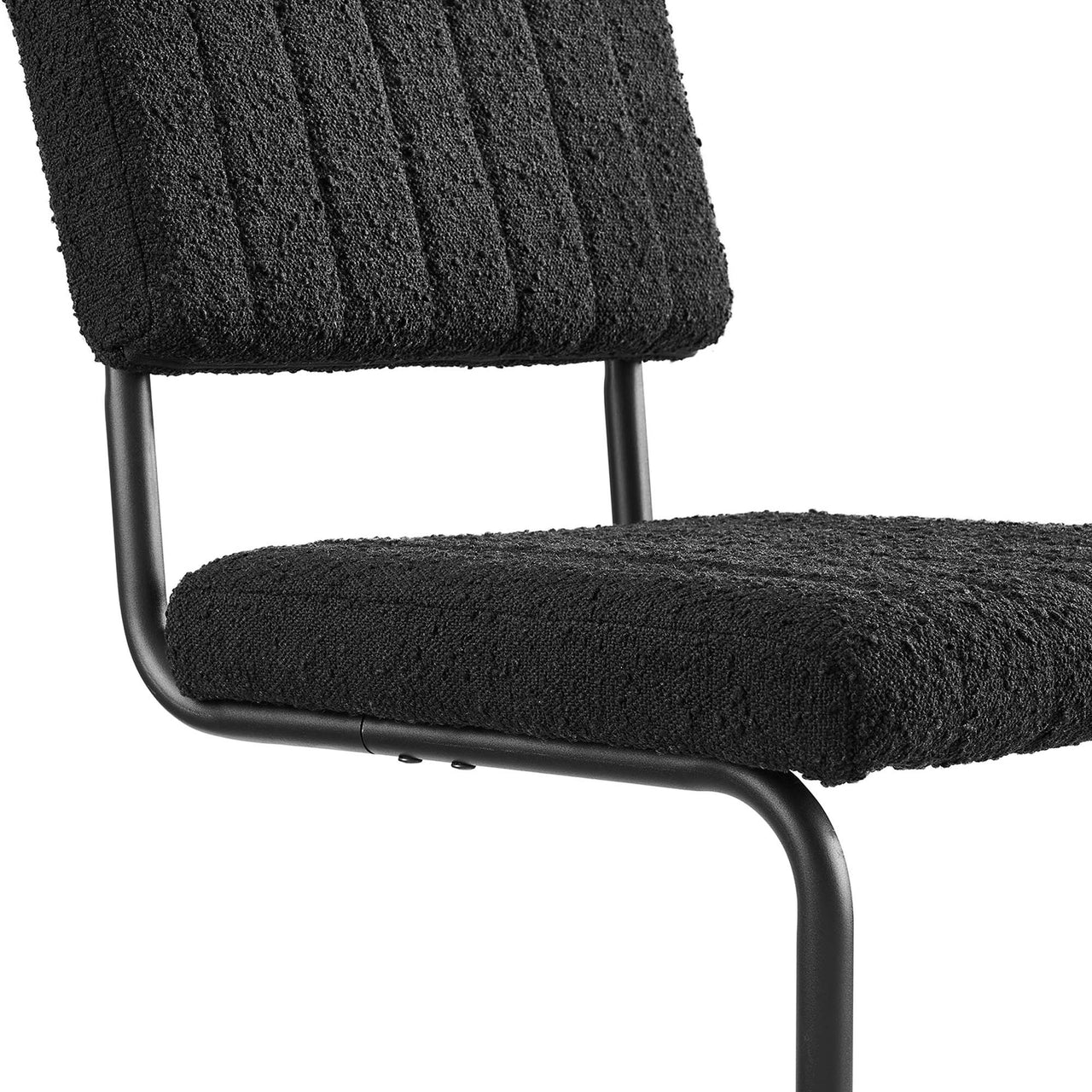 Glide Boucle Dining Chair Set of 2, Black