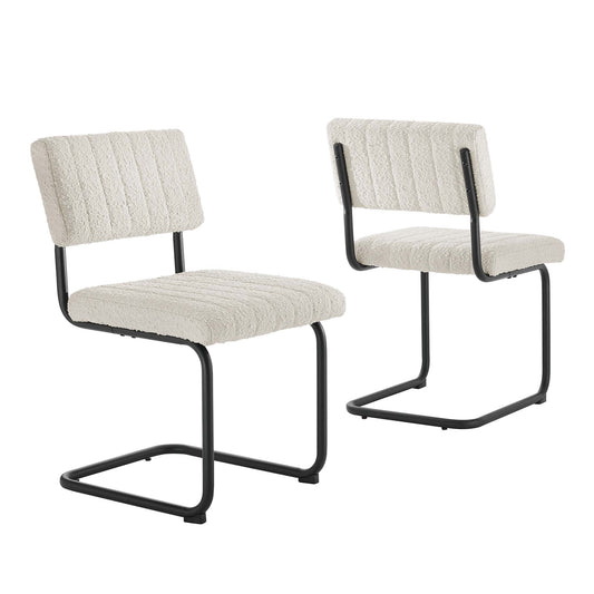 Glide Boucle Dining Chair Set of 2, Ivory