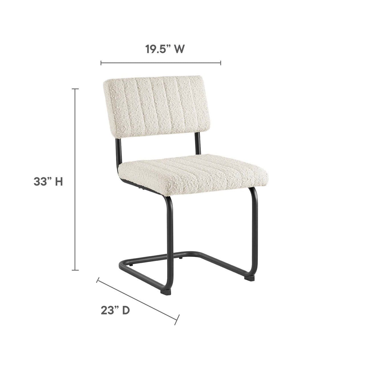 Glide Boucle Dining Chair Set of 2, Ivory