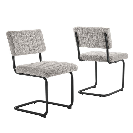 Glide Boucle Dining Chair Set of 2, Taupe