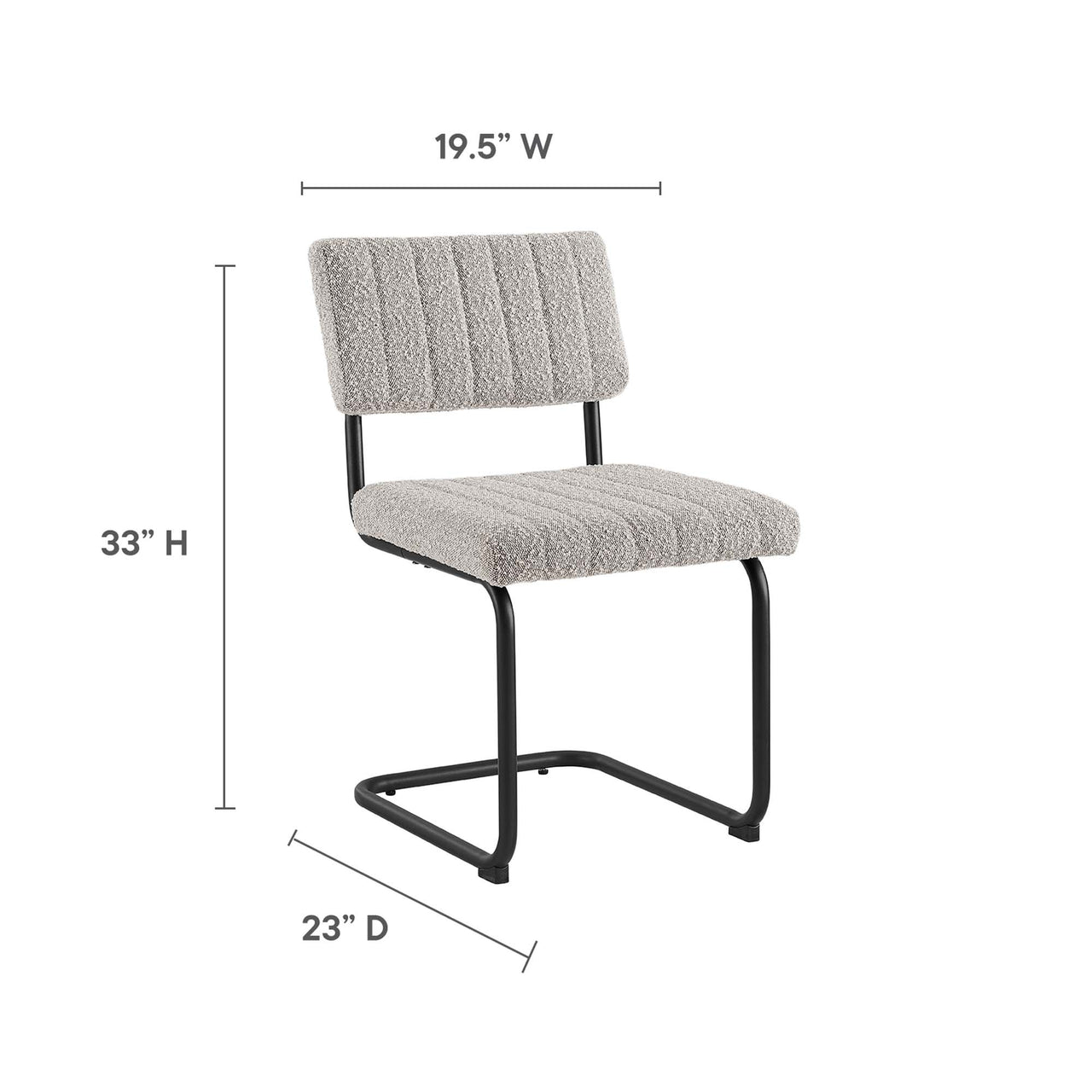 Glide Boucle Dining Chair Set of 2, Taupe