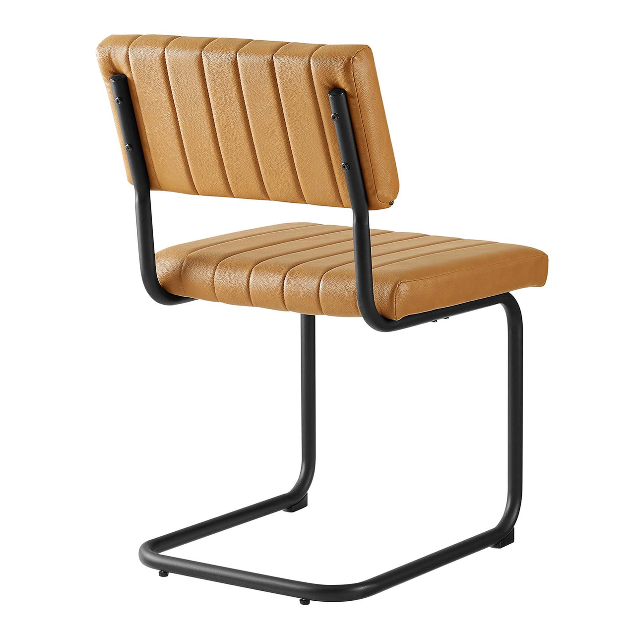 Glide Eco-Leather Dining Chair Set of 2, Tan