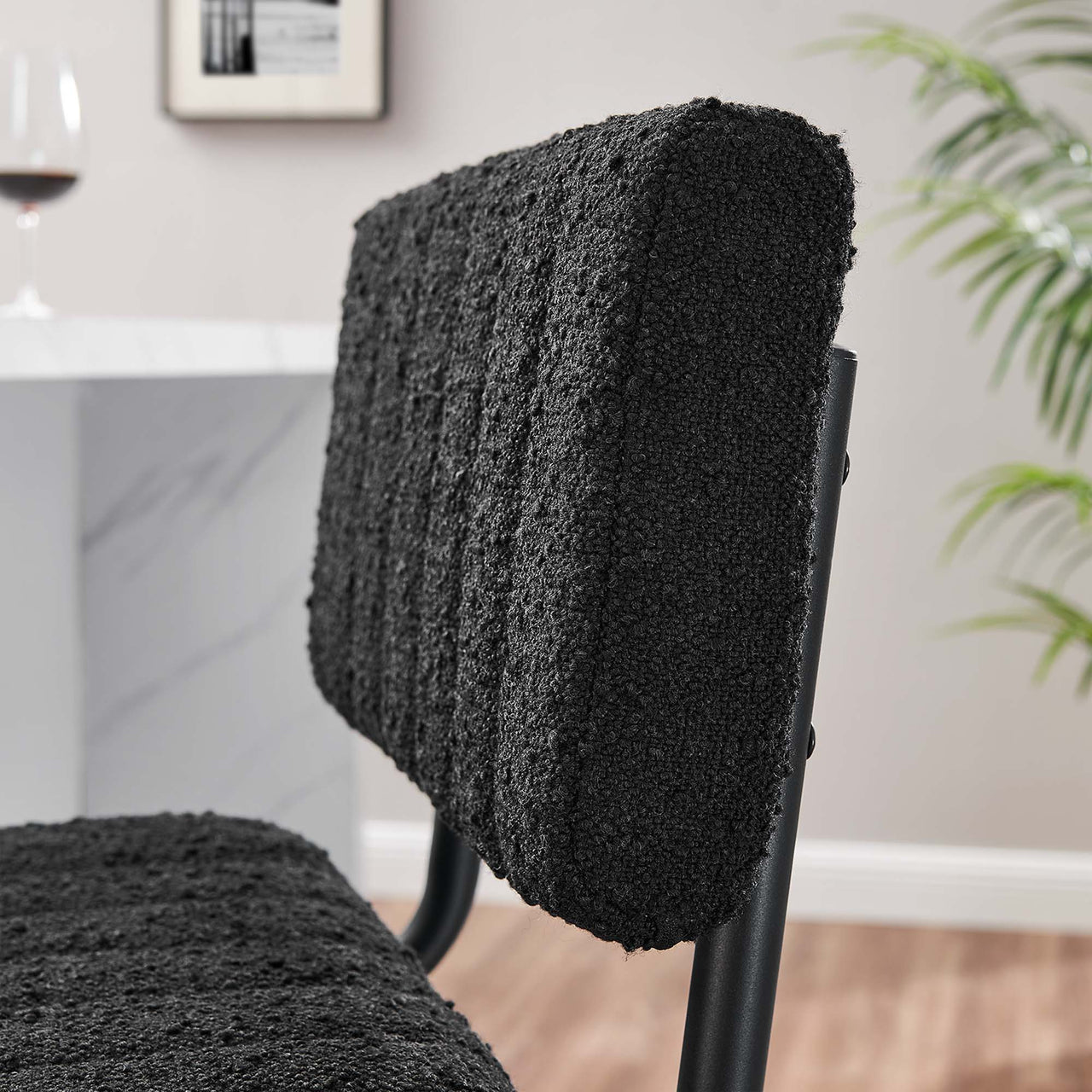 Glide Boucle Counter Stools Set of 2, Black