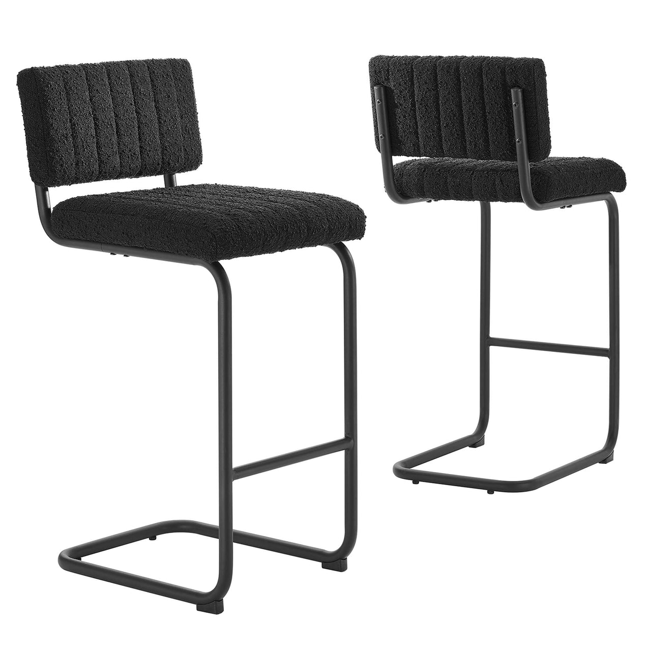 Glide Boucle Counter Stools Set of 2, Black