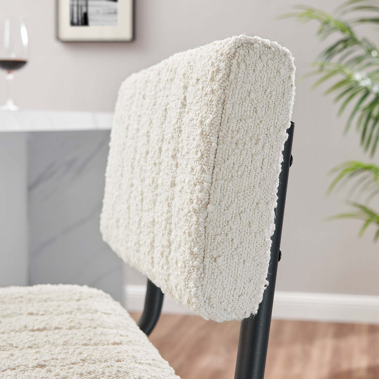 Glide Boucle Counter Stools Set of 2, Ivory