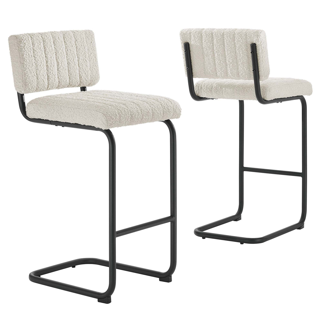 Glide Boucle Counter Stools Set of 2, Ivory