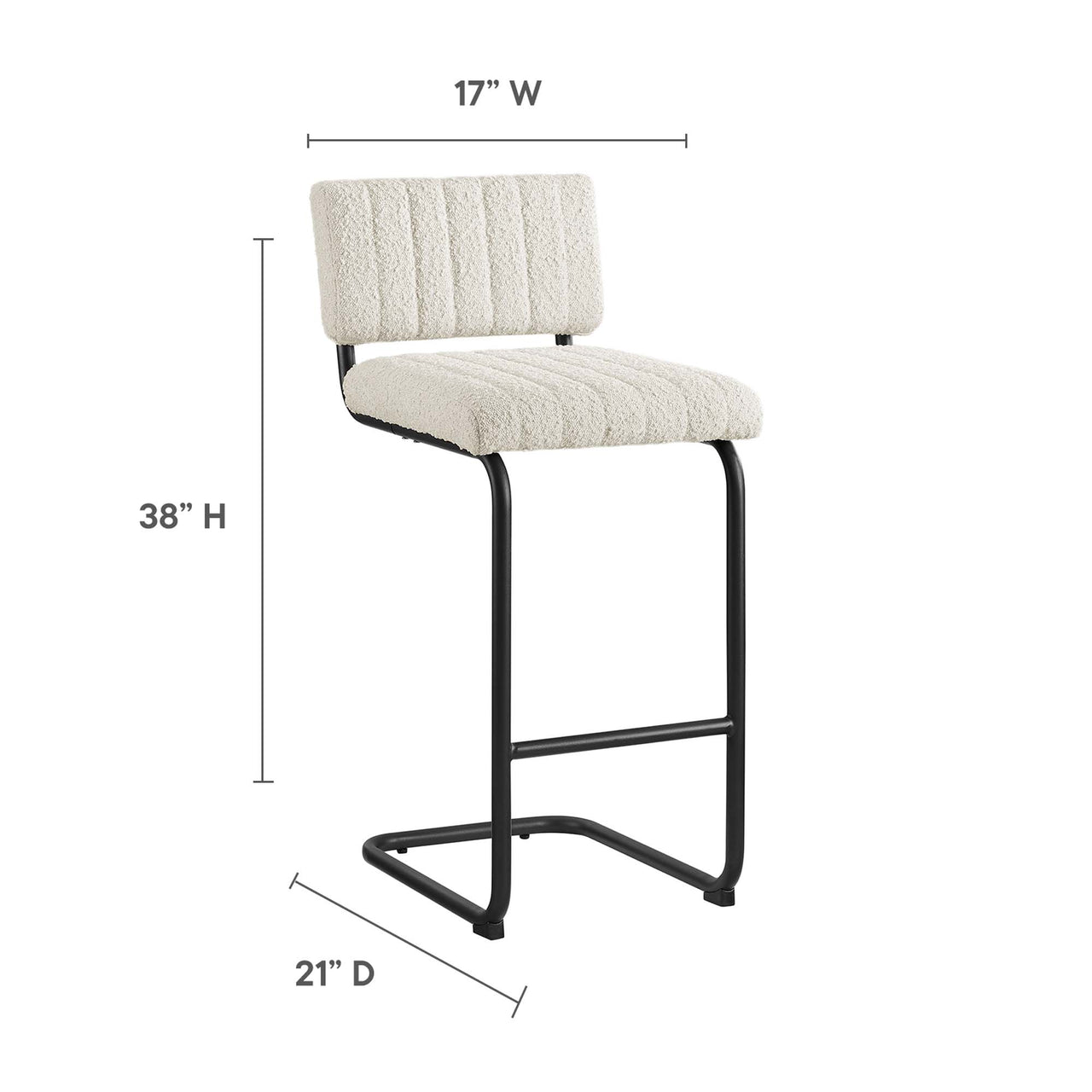 Glide Boucle Counter Stools Set of 2, Ivory