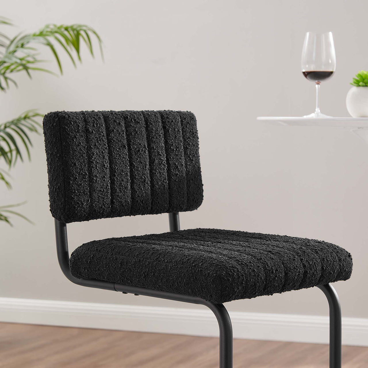 Glide Boucle Bar Stools Set of 2, Black