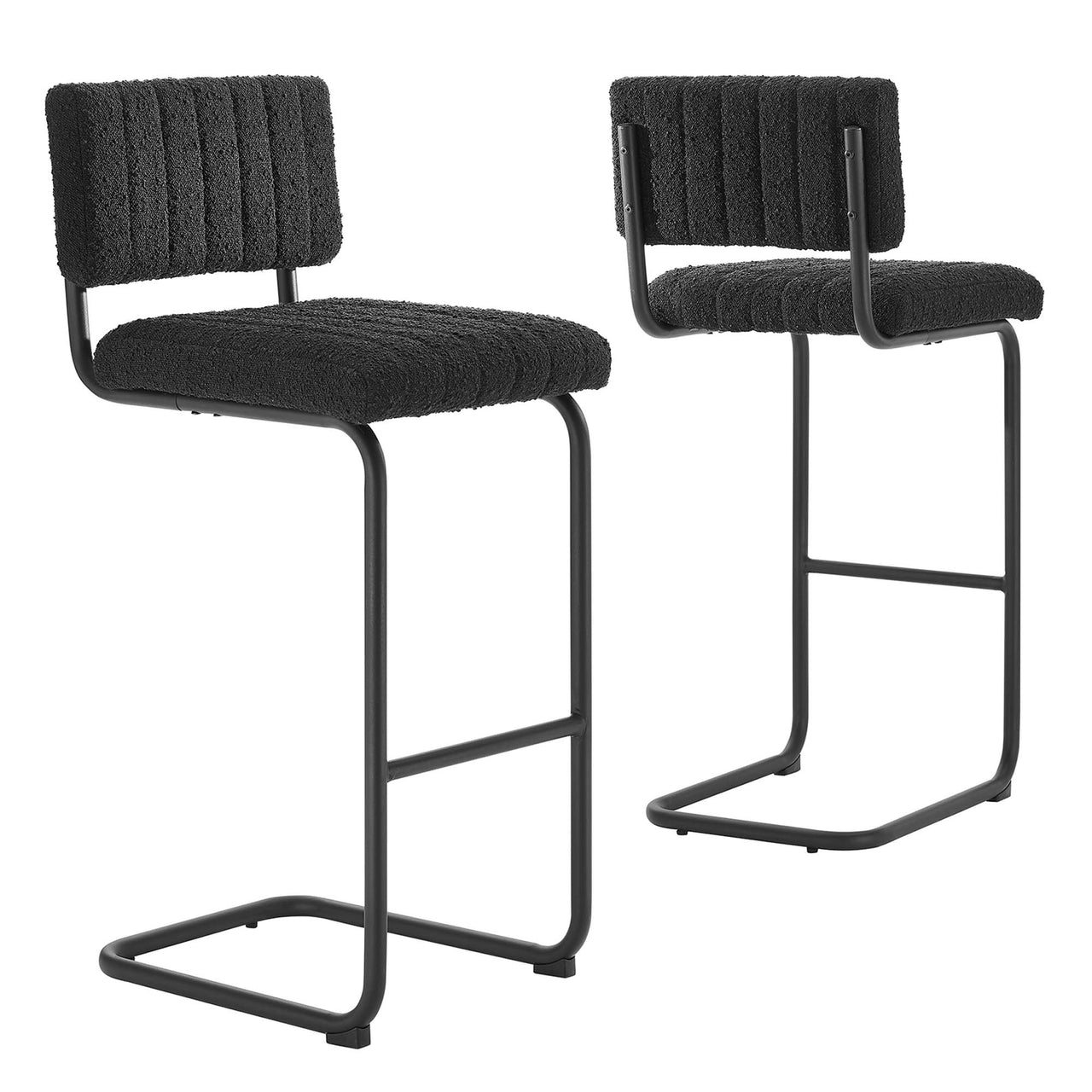 Glide Boucle Bar Stools Set of 2, Black