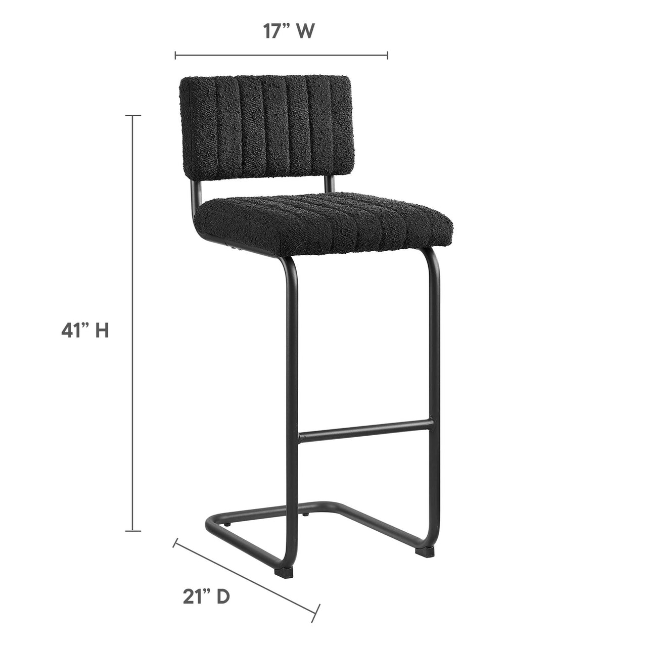 Glide Boucle Bar Stools Set of 2, Black