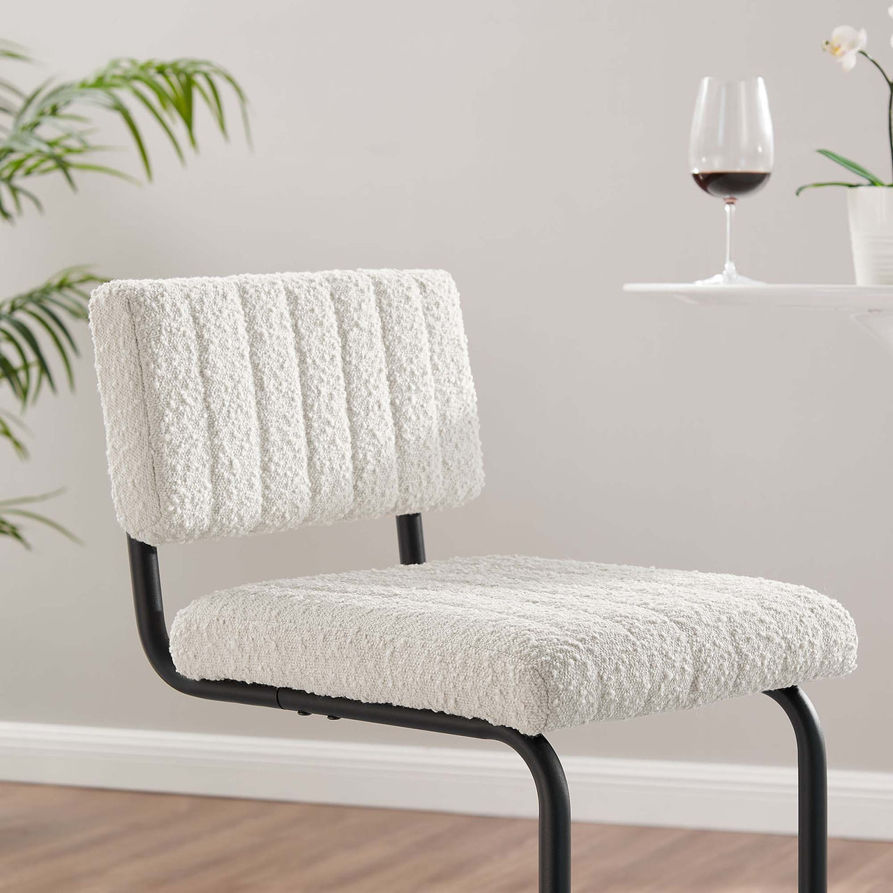 Glide Boucle Bar Stools Set of 2, Ivory
