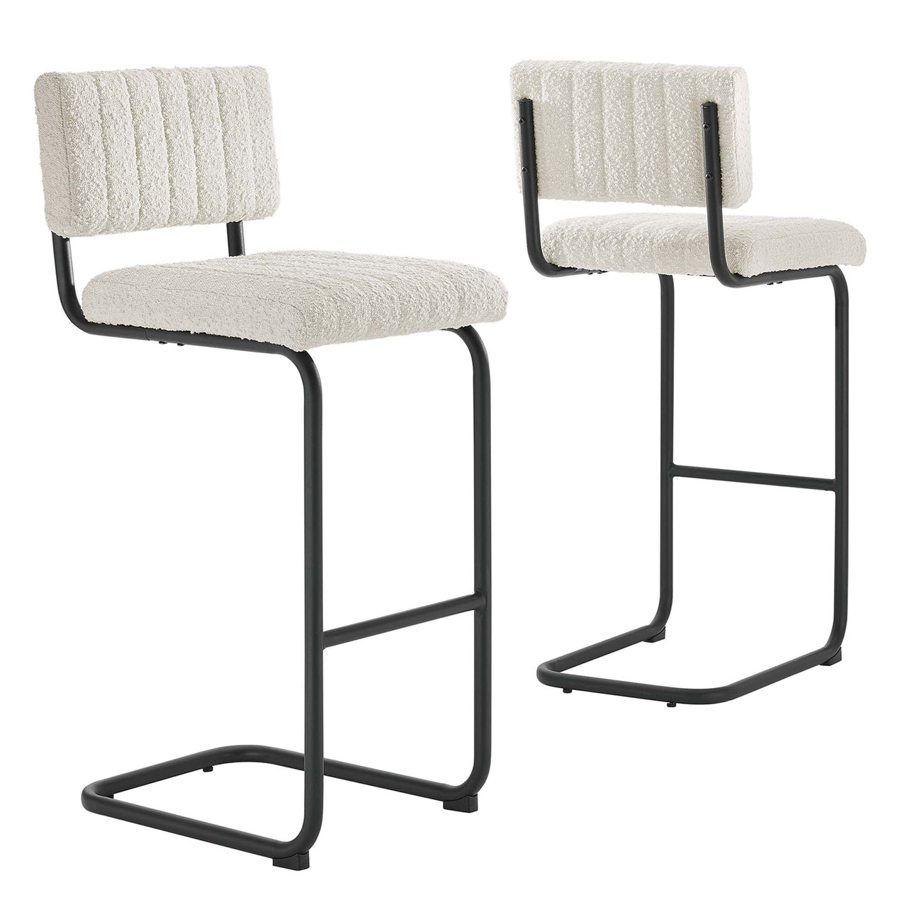 Glide Boucle Bar Stools Set of 2, Ivory