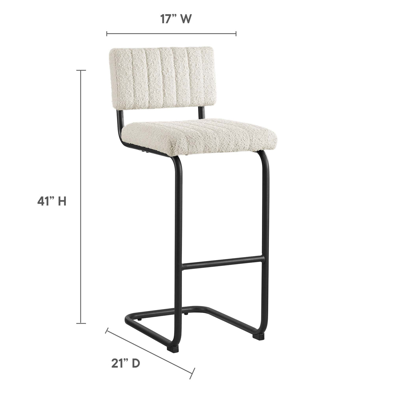 Glide Boucle Bar Stools Set of 2, Ivory