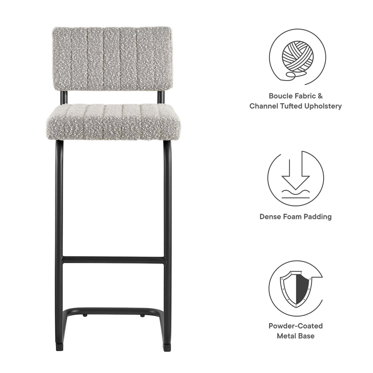 Glide Boucle Bar Stools Set of 2, Taupe