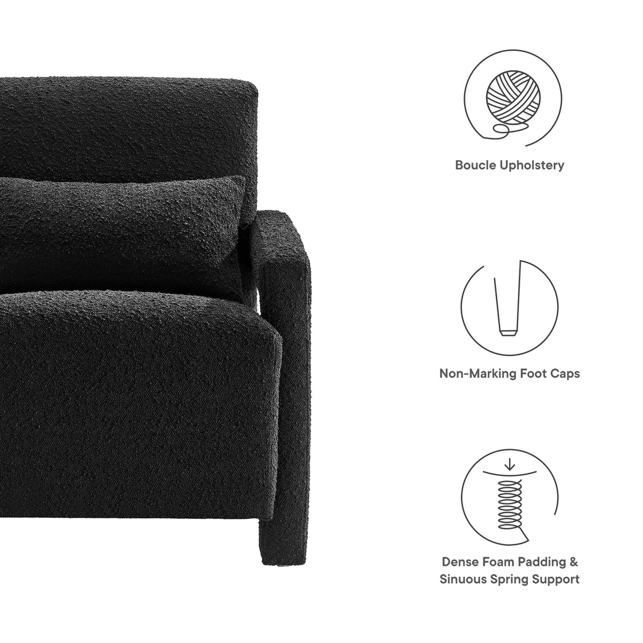 Illusion Boucle Armchair, Black
