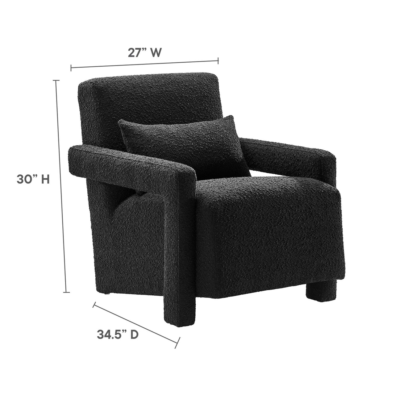 Illusion Boucle Armchair, Black