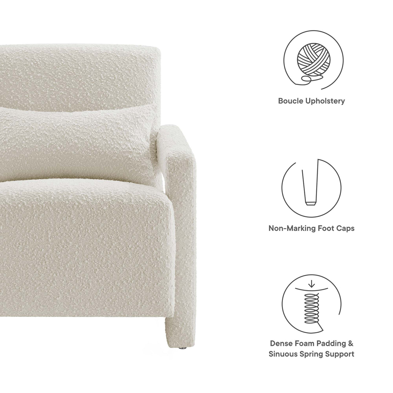 Illusion Boucle Armchair, Ivory