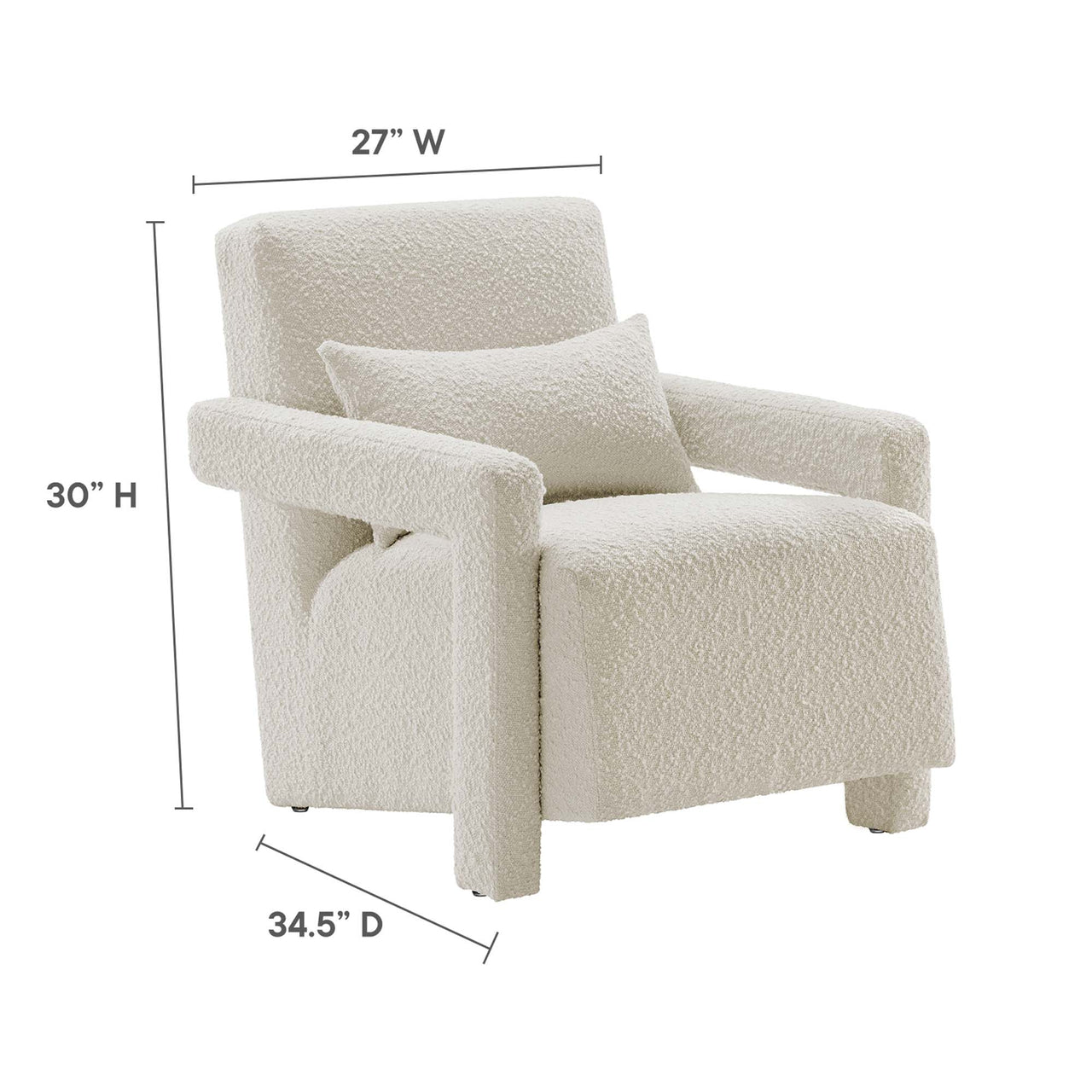 Illusion Boucle Armchair, Ivory