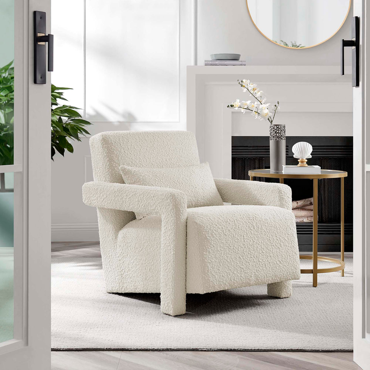 Illusion Boucle Armchair, Ivory