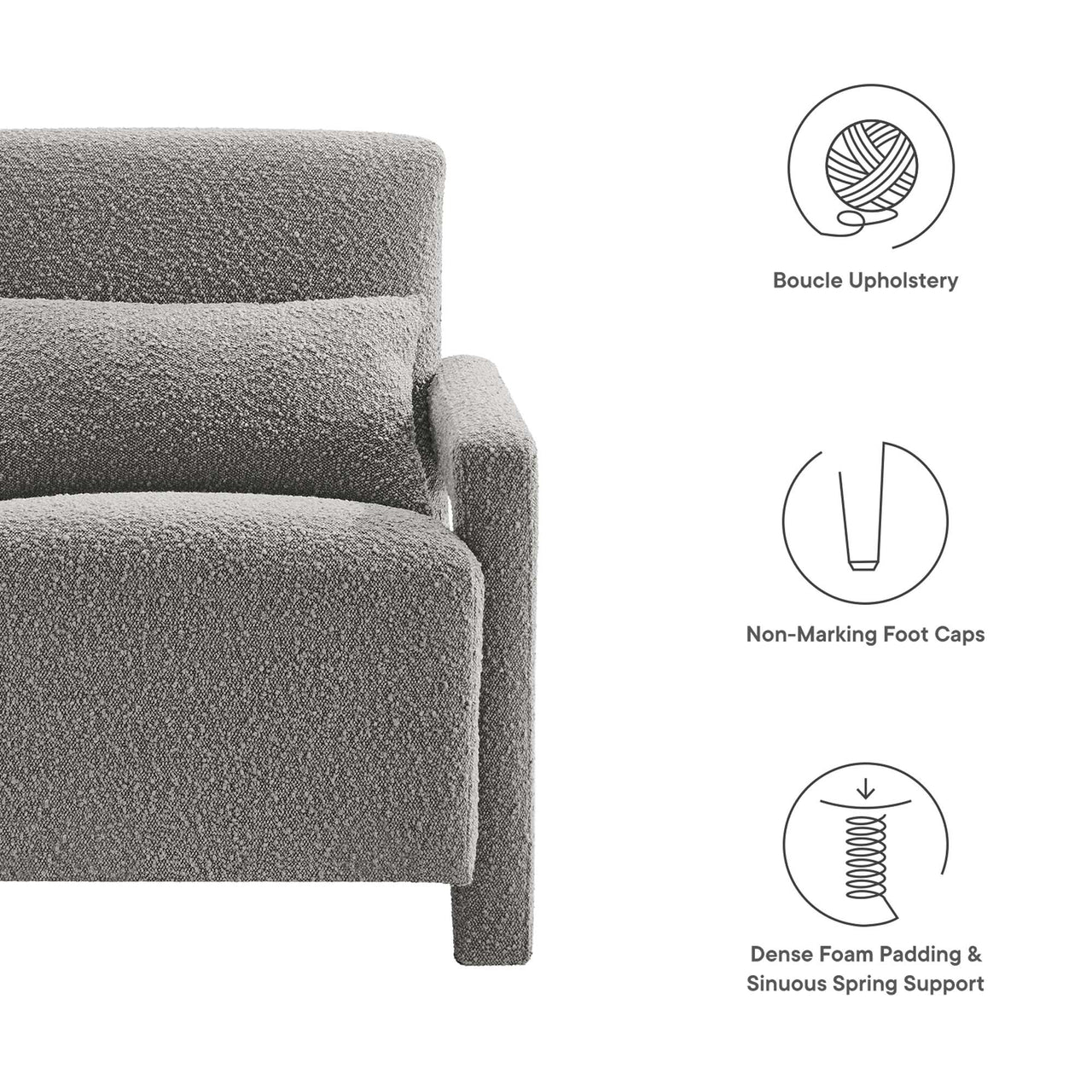 Illusion Boucle Armchair, Light Gray