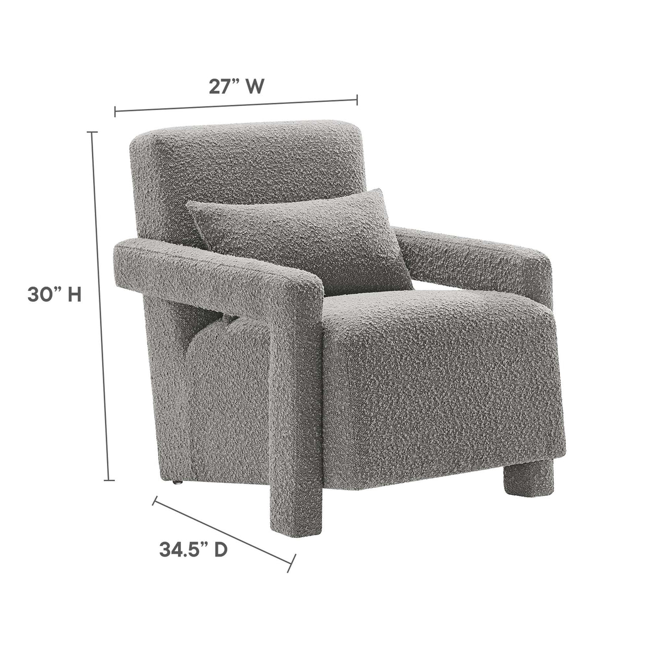Illusion Boucle Armchair, Light Gray