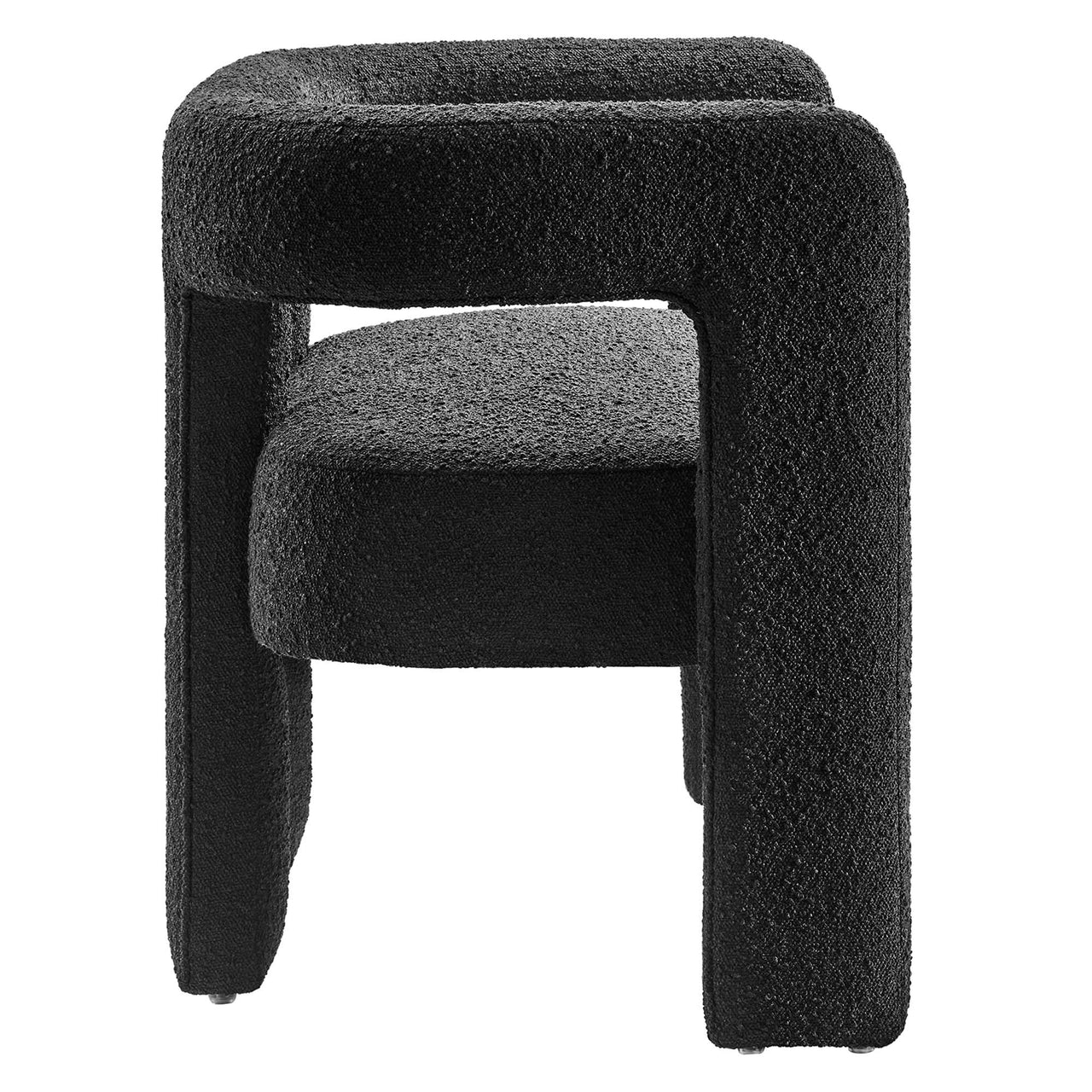 Noira Upholstered Boucle Loveseat, Black
