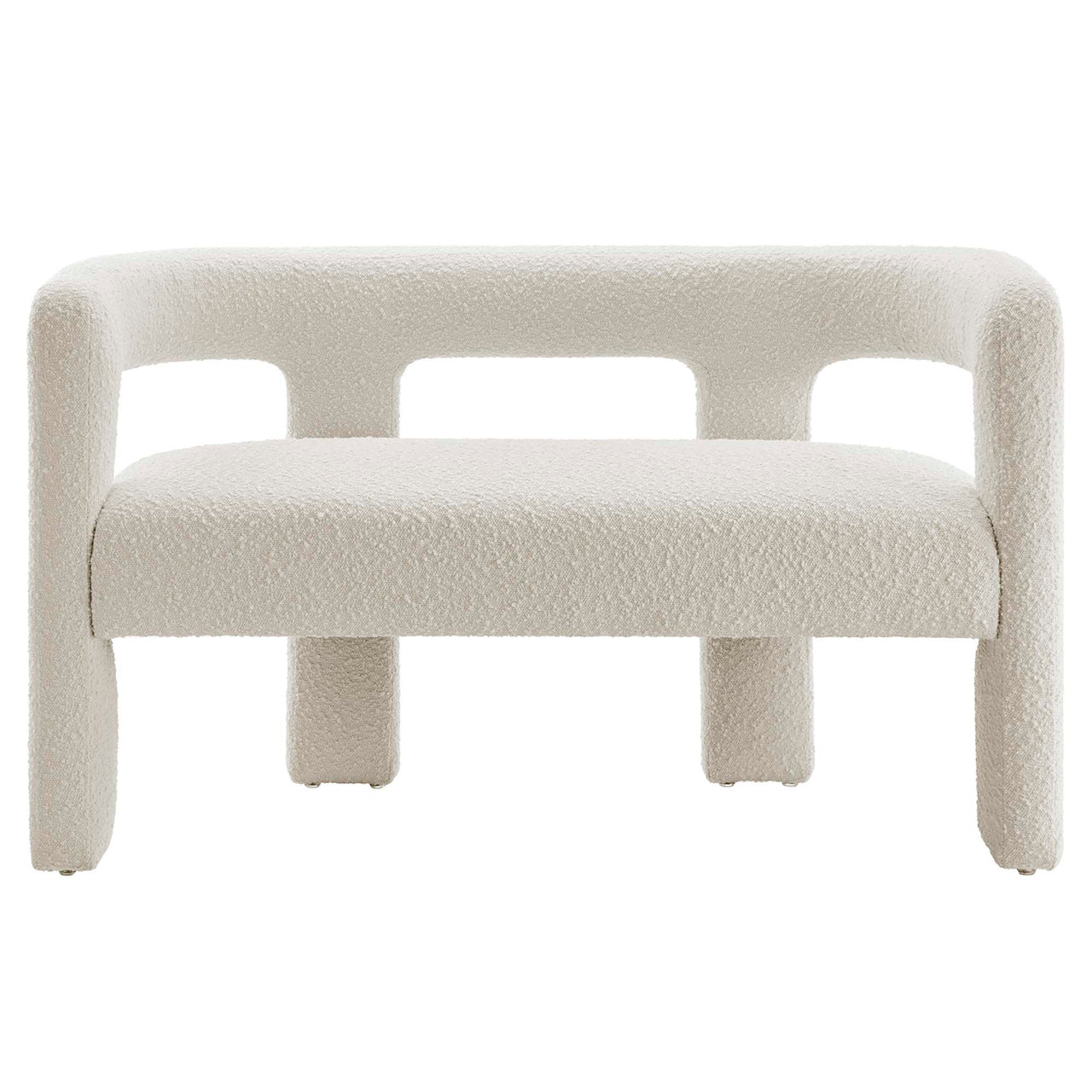 Noira Upholstered Boucle Loveseat, Ivory