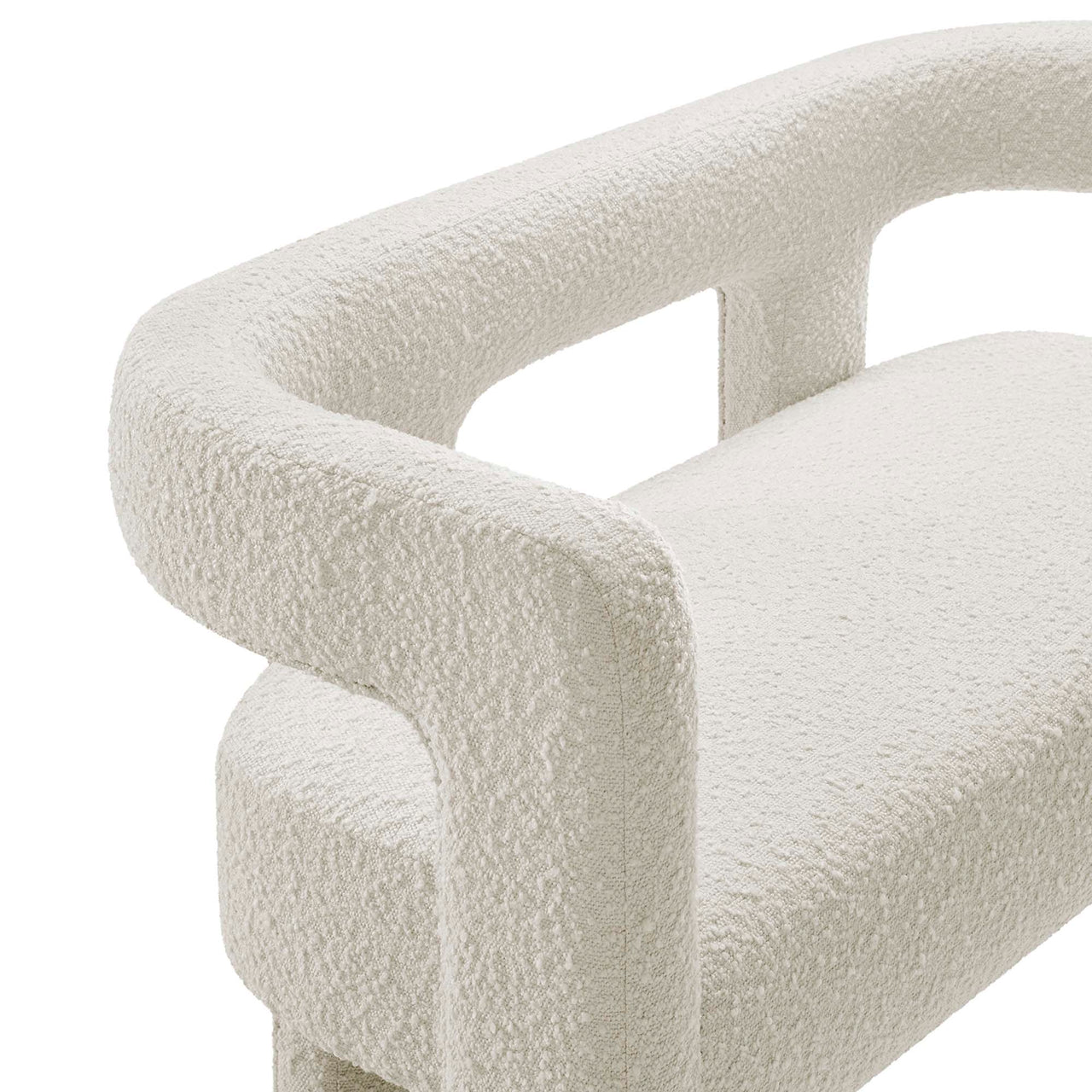 Noira Upholstered Boucle Loveseat, Ivory