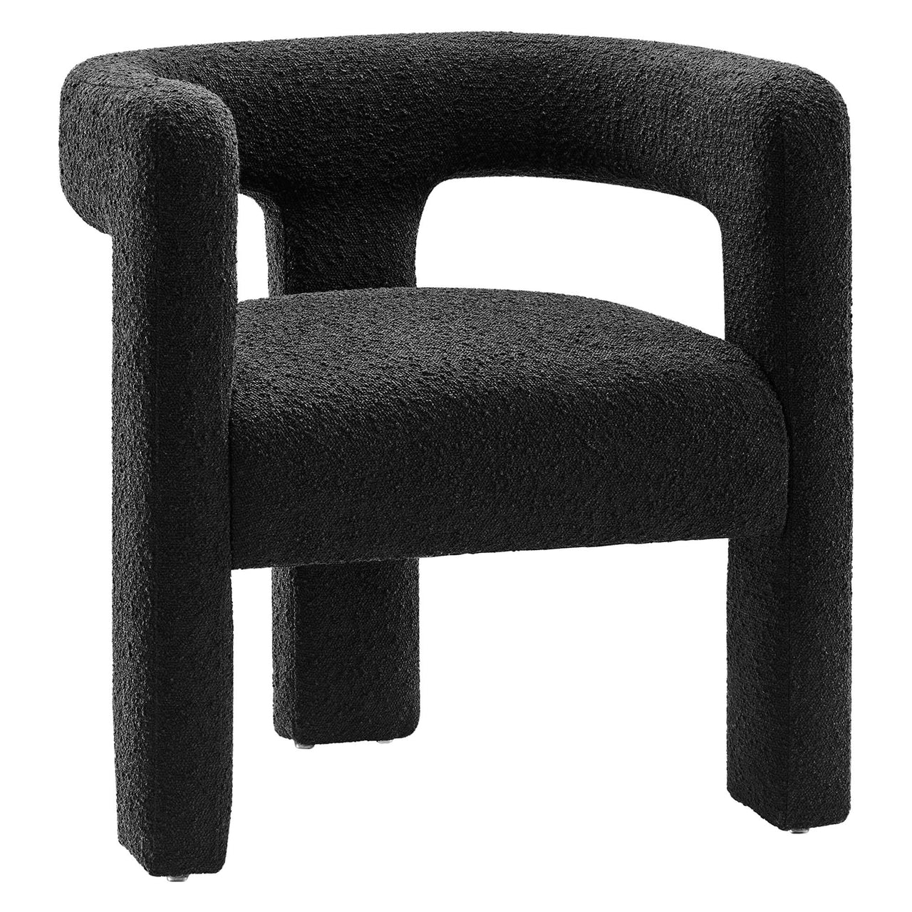 Noira Upholstered Boucle Armchair, Black