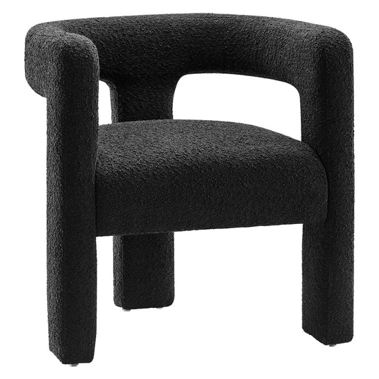 Noira Upholstered Boucle Armchair, Black