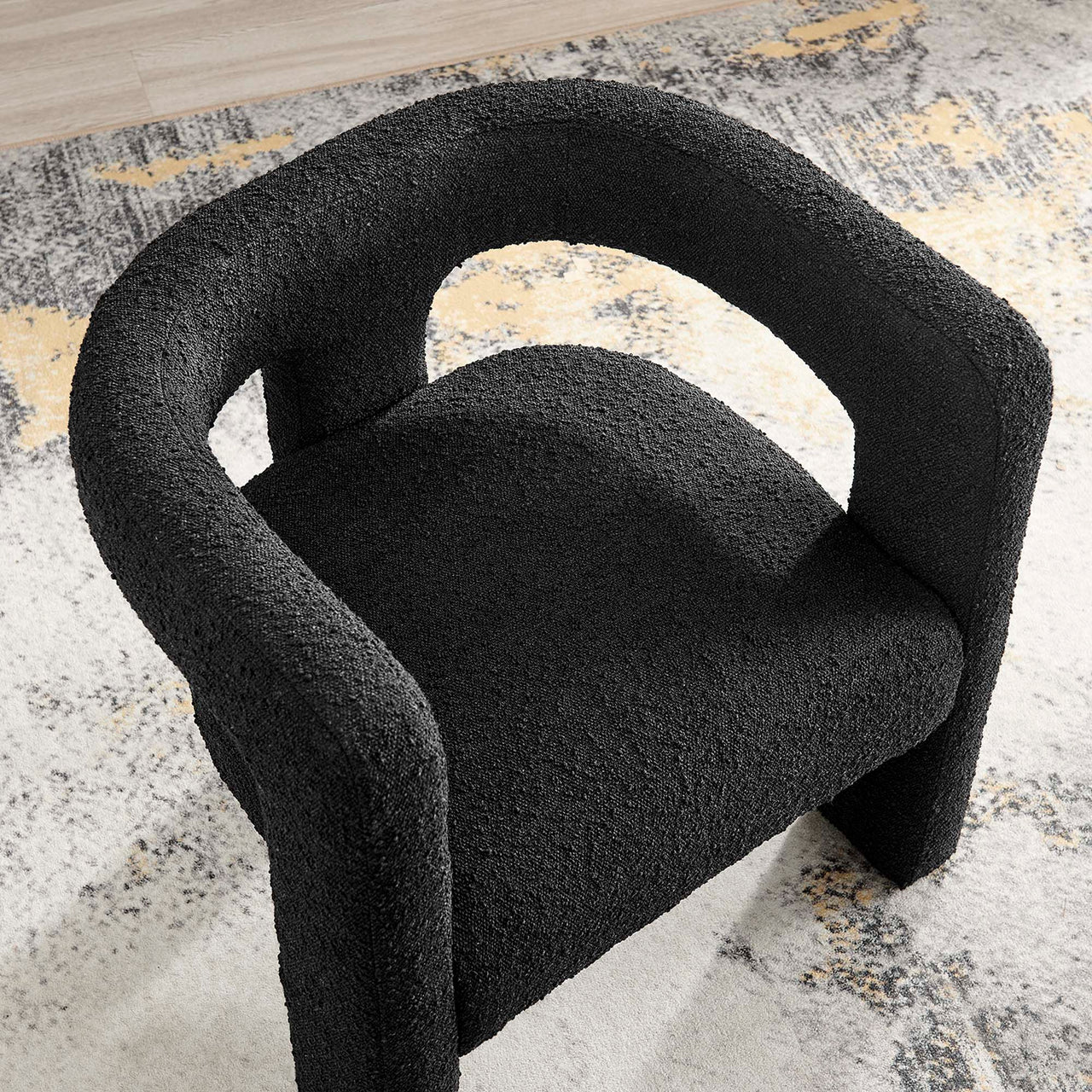 Noira Upholstered Boucle Armchair, Black