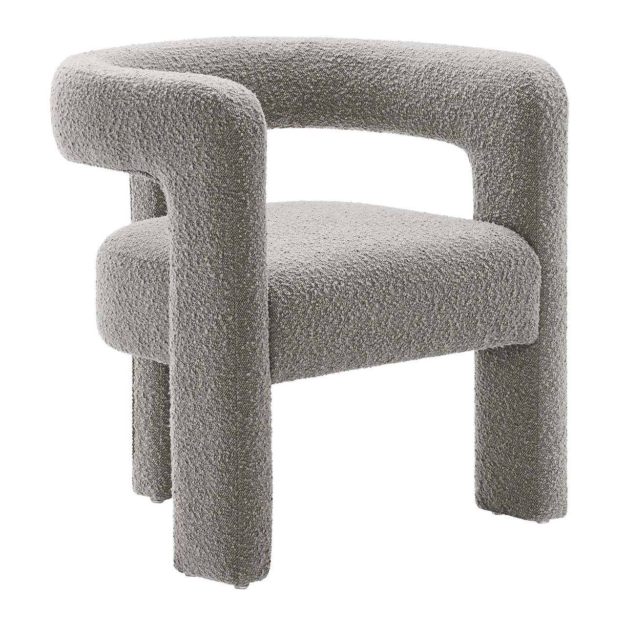 Noira Upholstered Boucle Armchair, Light Gray