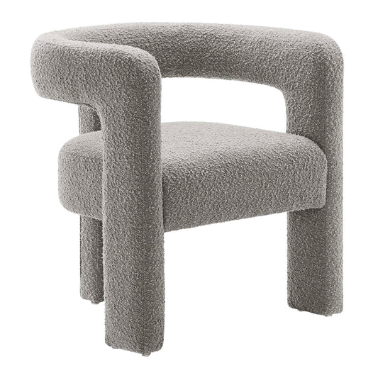 Noira Upholstered Boucle Armchair, Light Gray