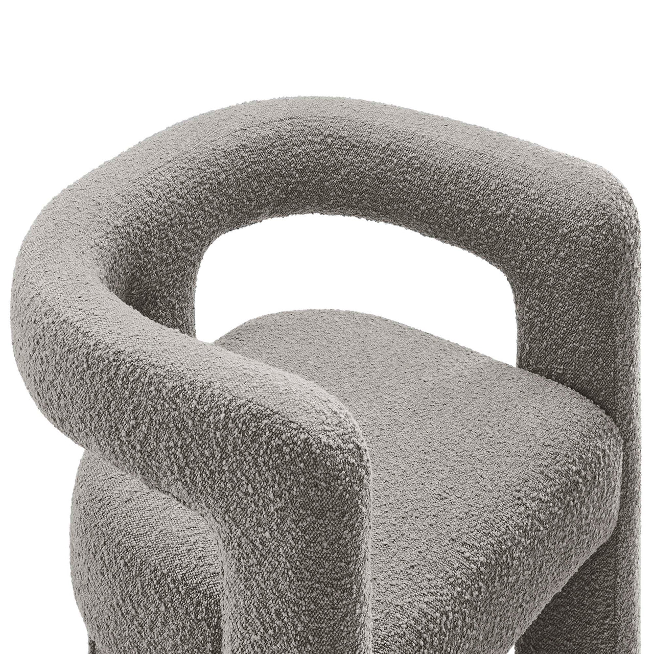 Noira Upholstered Boucle Armchair, Light Gray