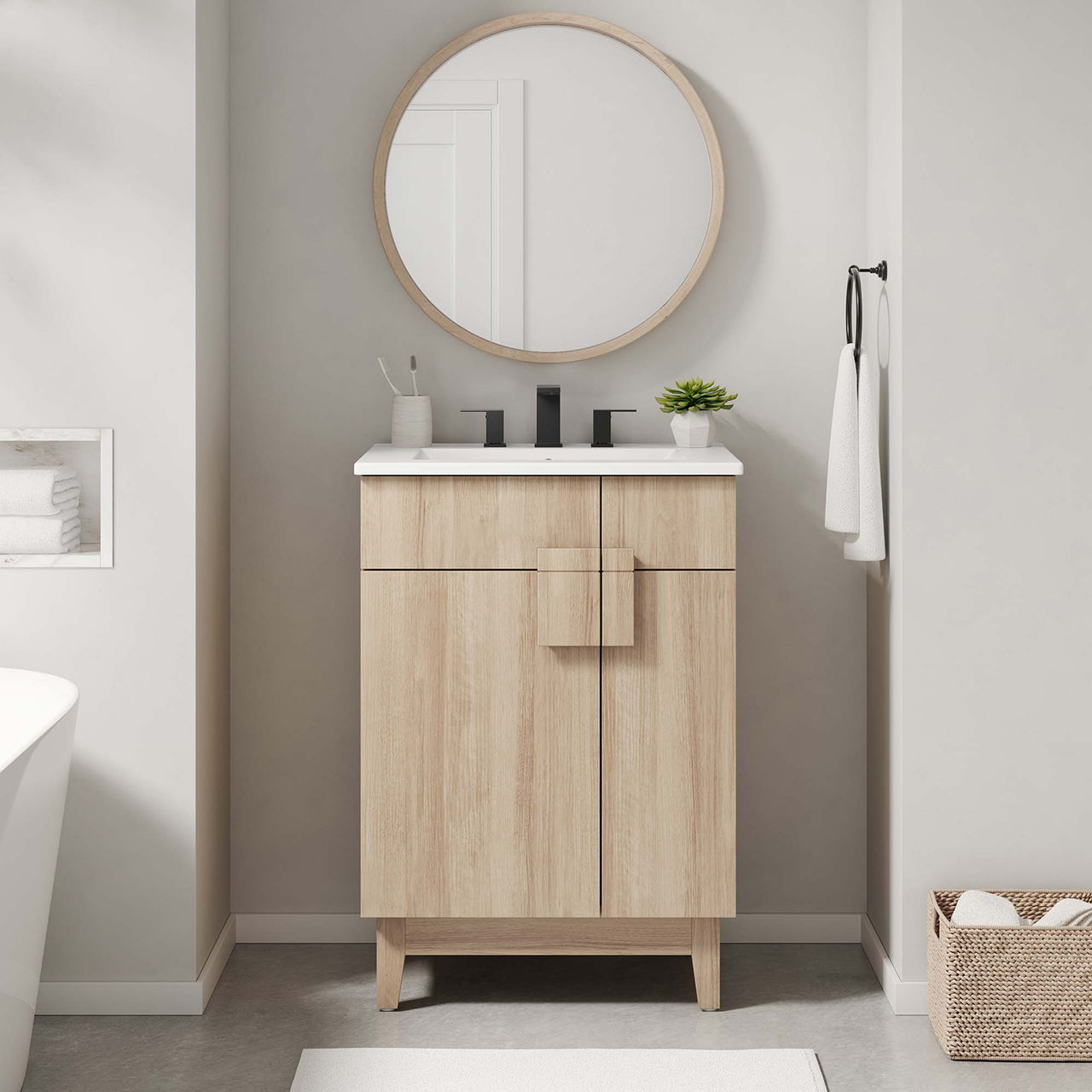 Regalo Vanity Unit, Small, White & Oak