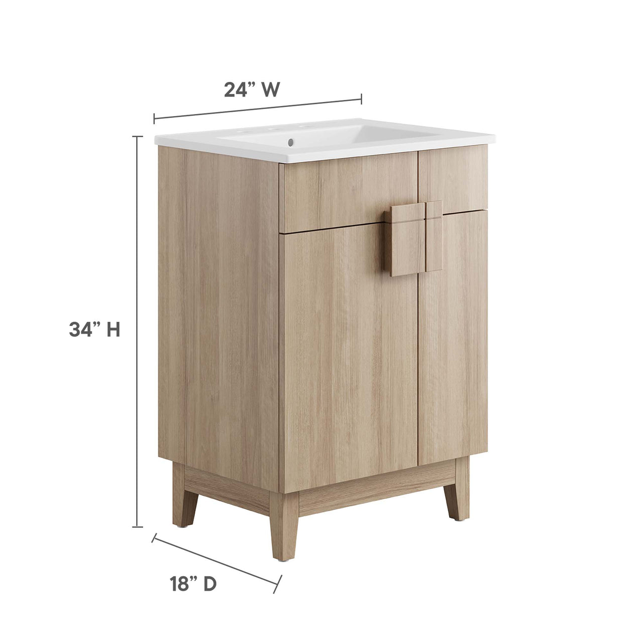 Regalo Vanity Unit, Small, White & Oak