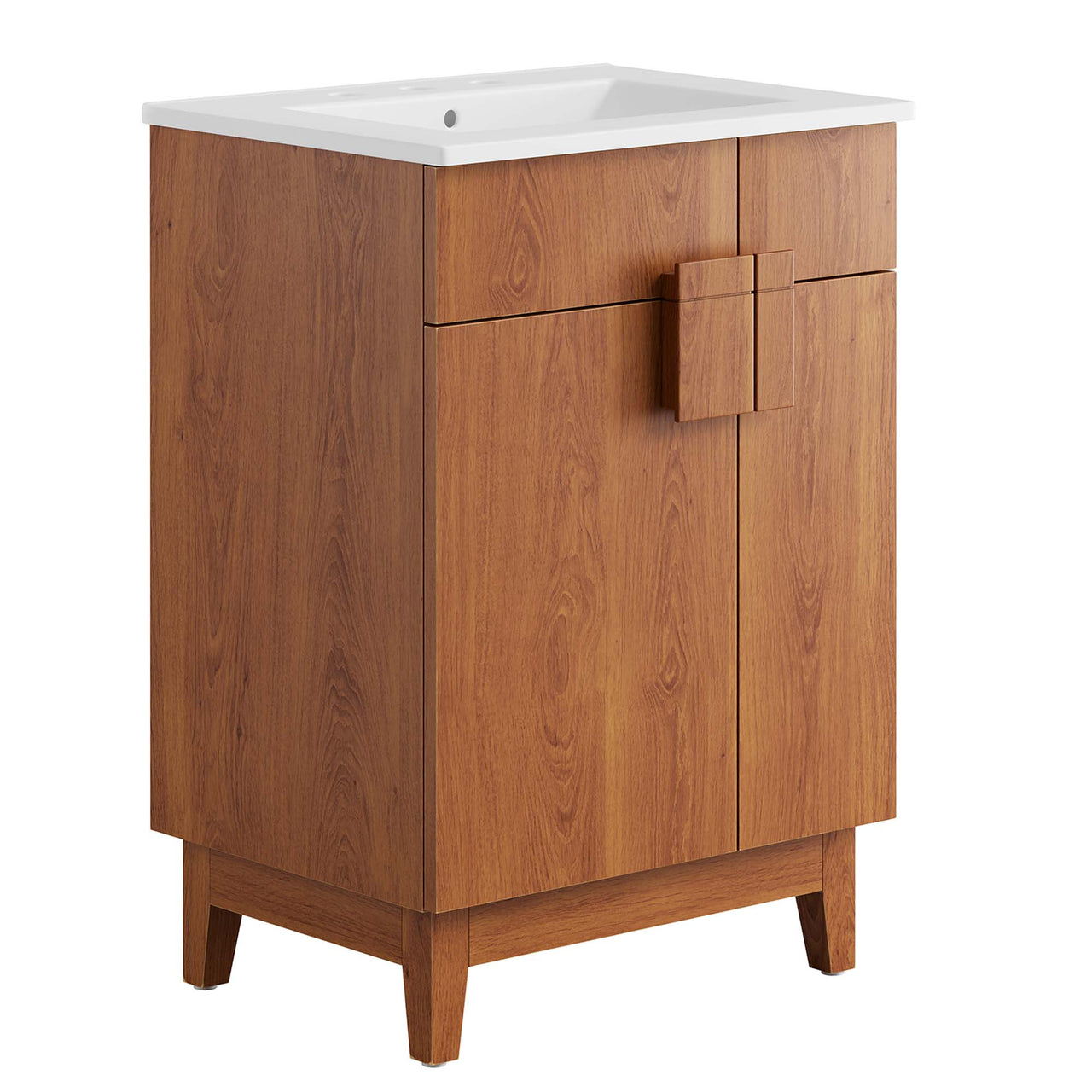 Regalo Vanity Unit, Small, White & Walnut