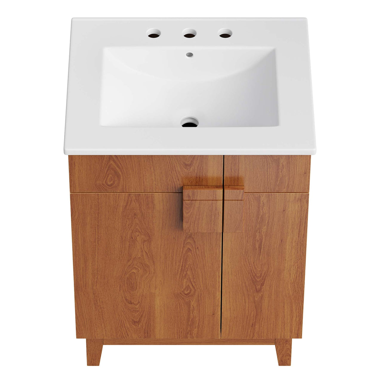 Regalo Vanity Unit, Small, White & Walnut
