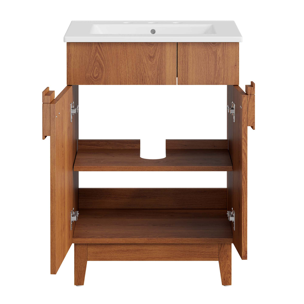 Regalo Vanity Unit, Small, White & Walnut