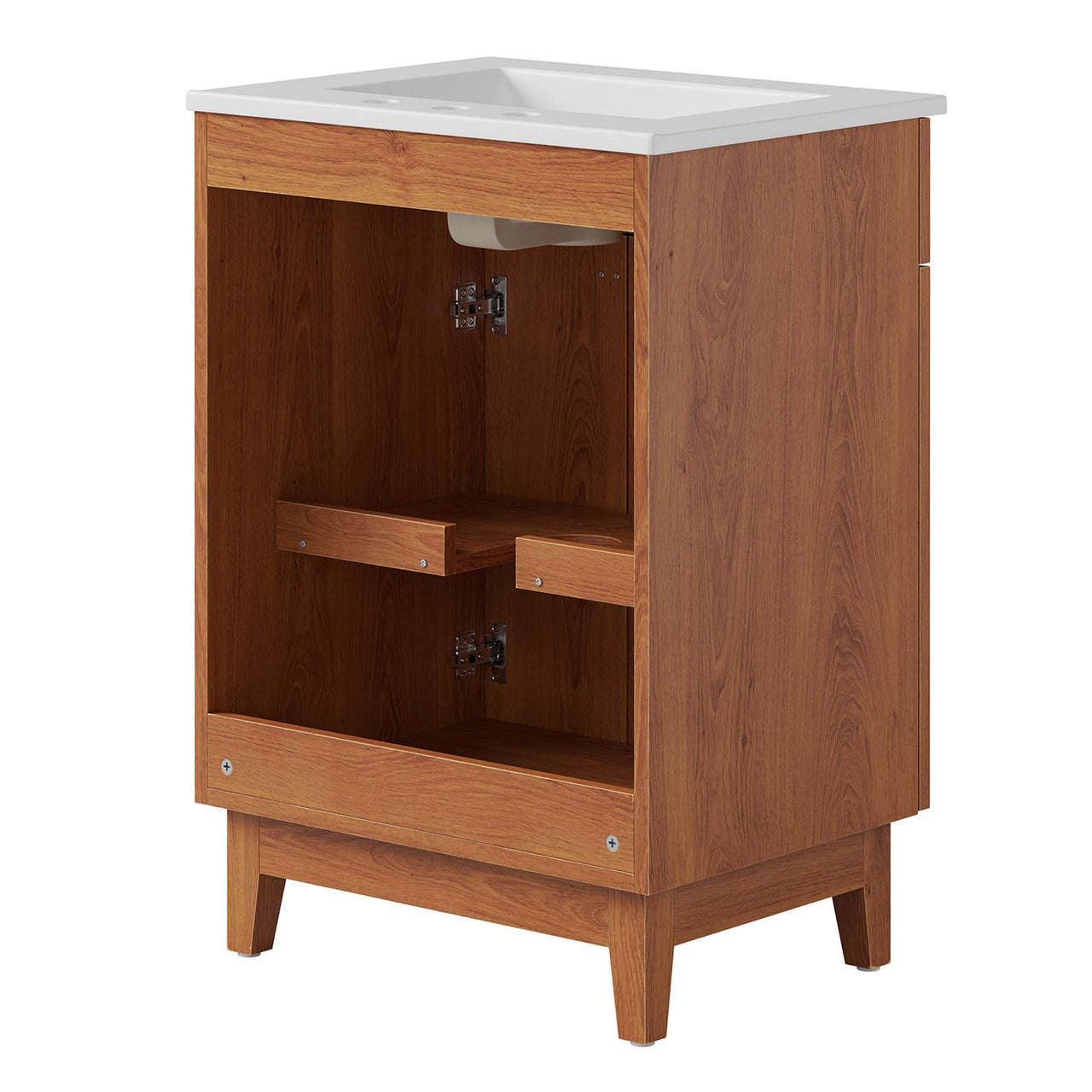 Regalo Vanity Unit, Small, White & Walnut