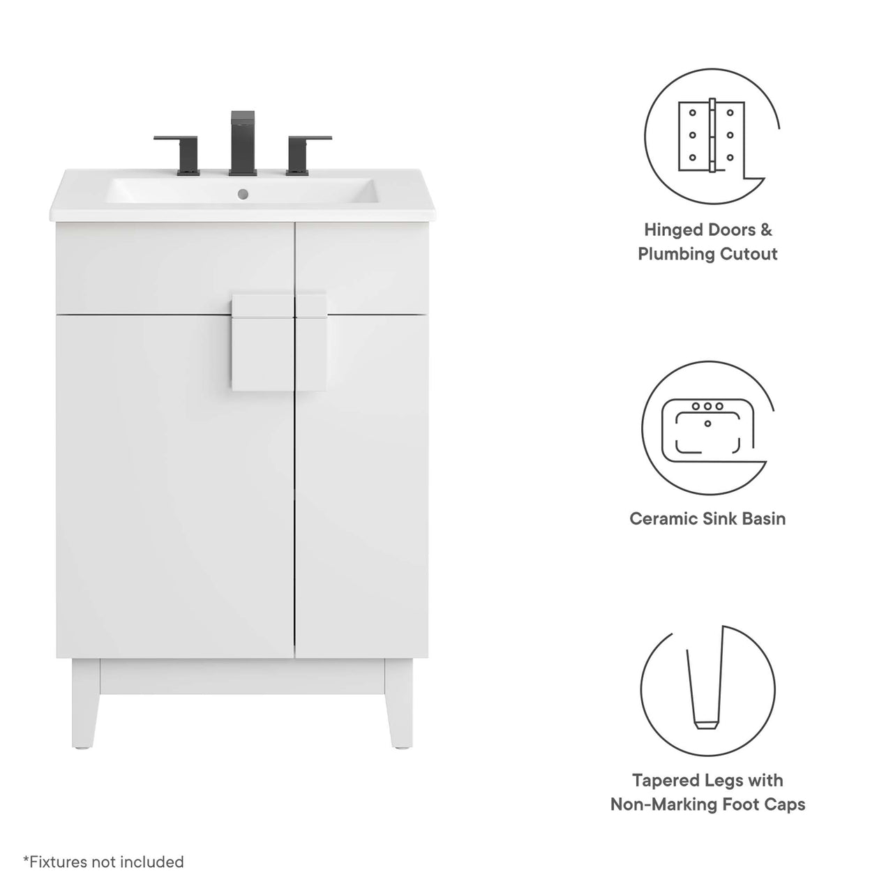 Regalo Vanity Unit, Small, White