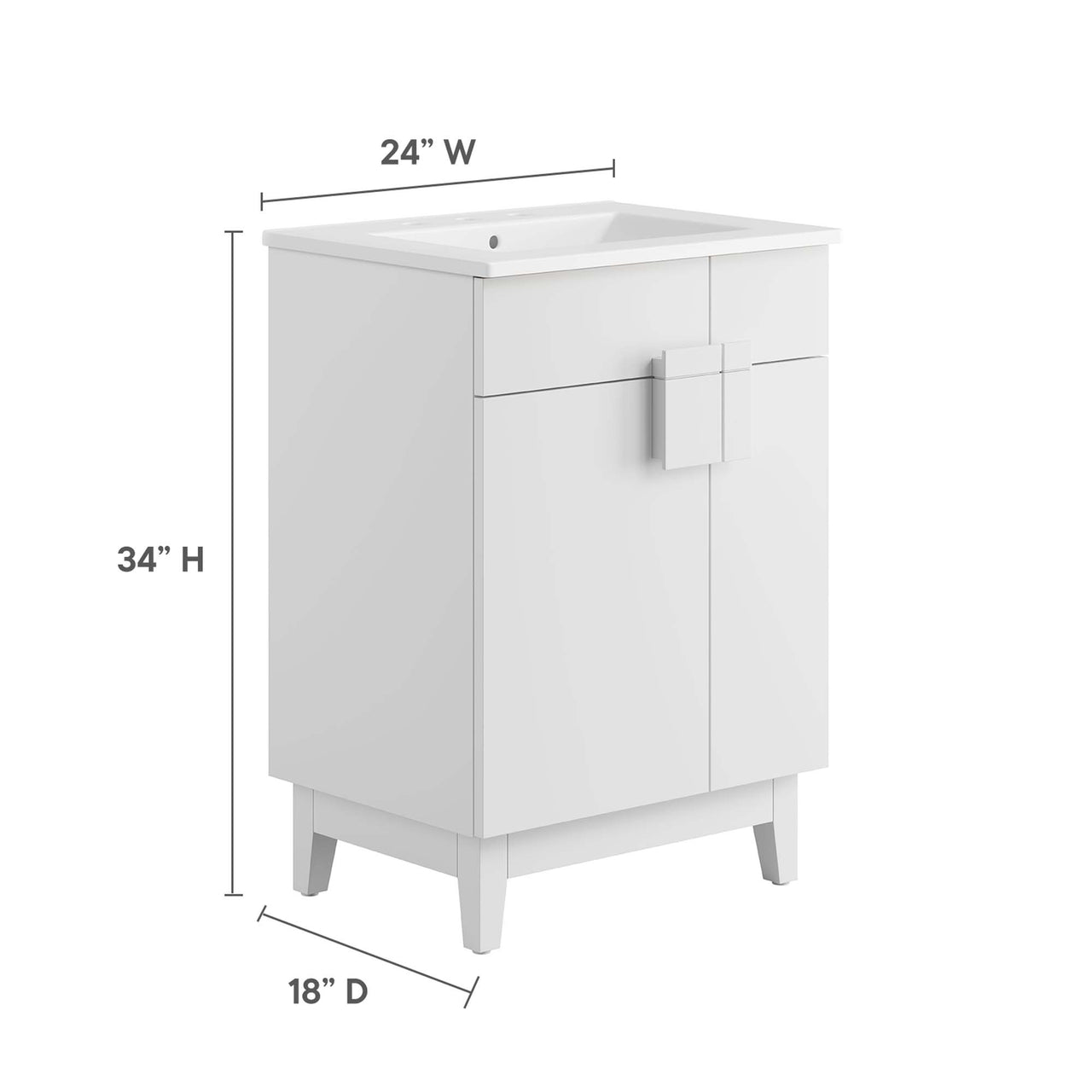 Regalo Vanity Unit, Small, White