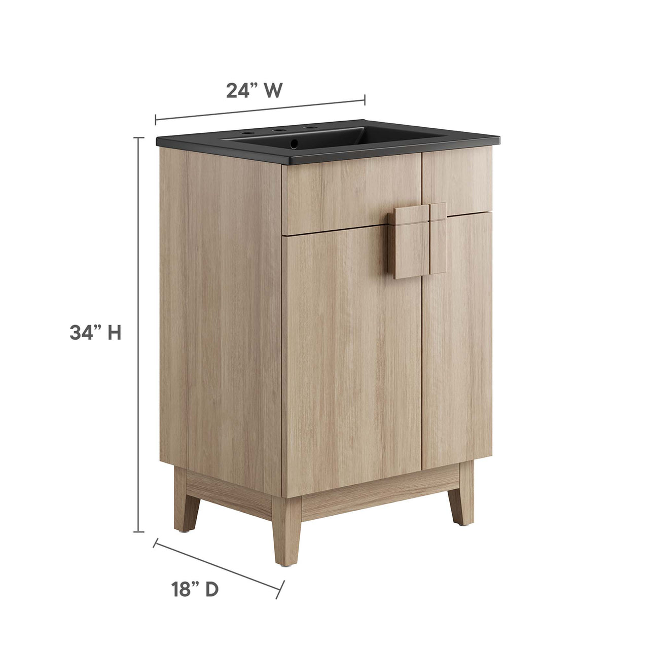 Regalo Vanity Unit, Small, Black & Oak