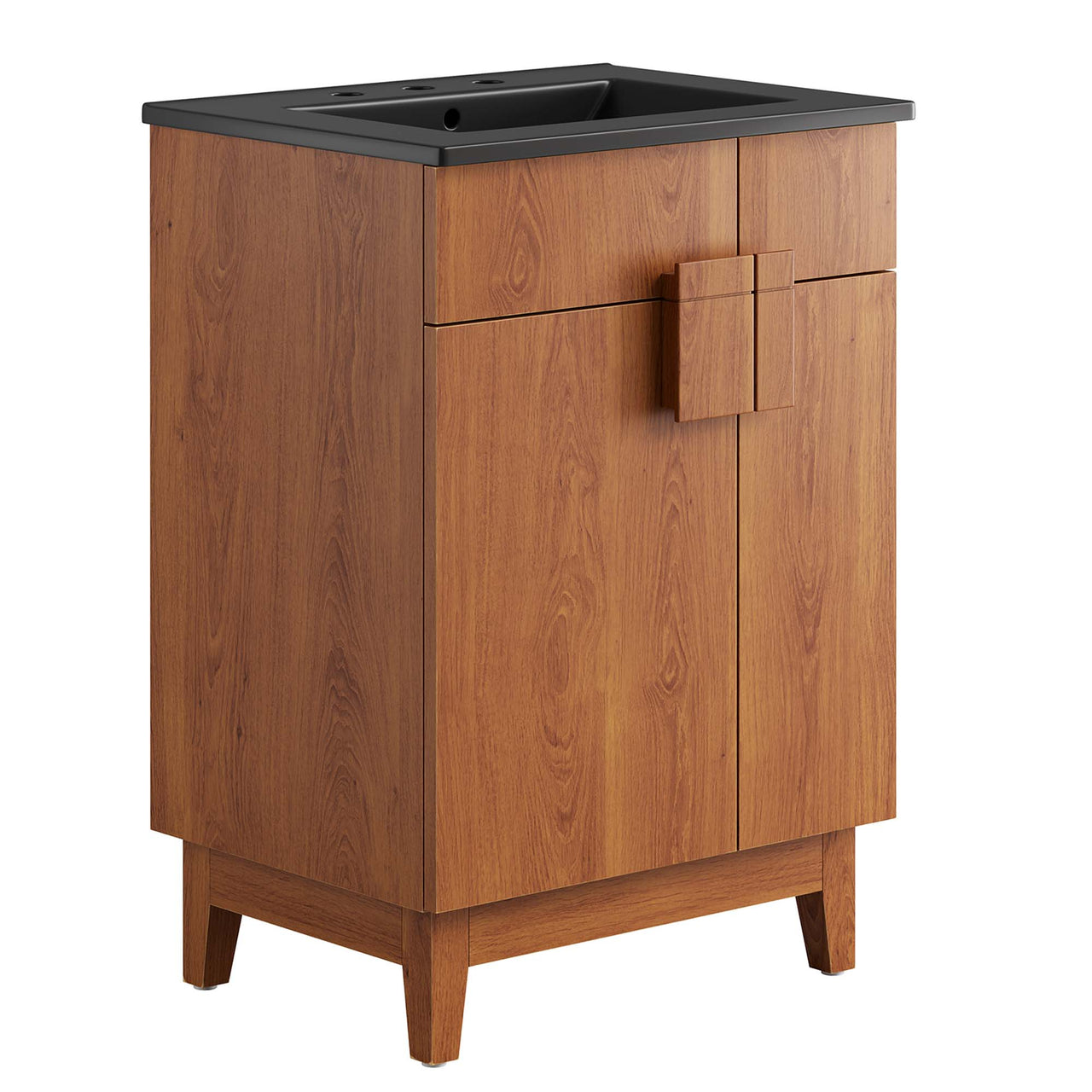 Regalo Vanity Unit, Small, Black & Walnut
