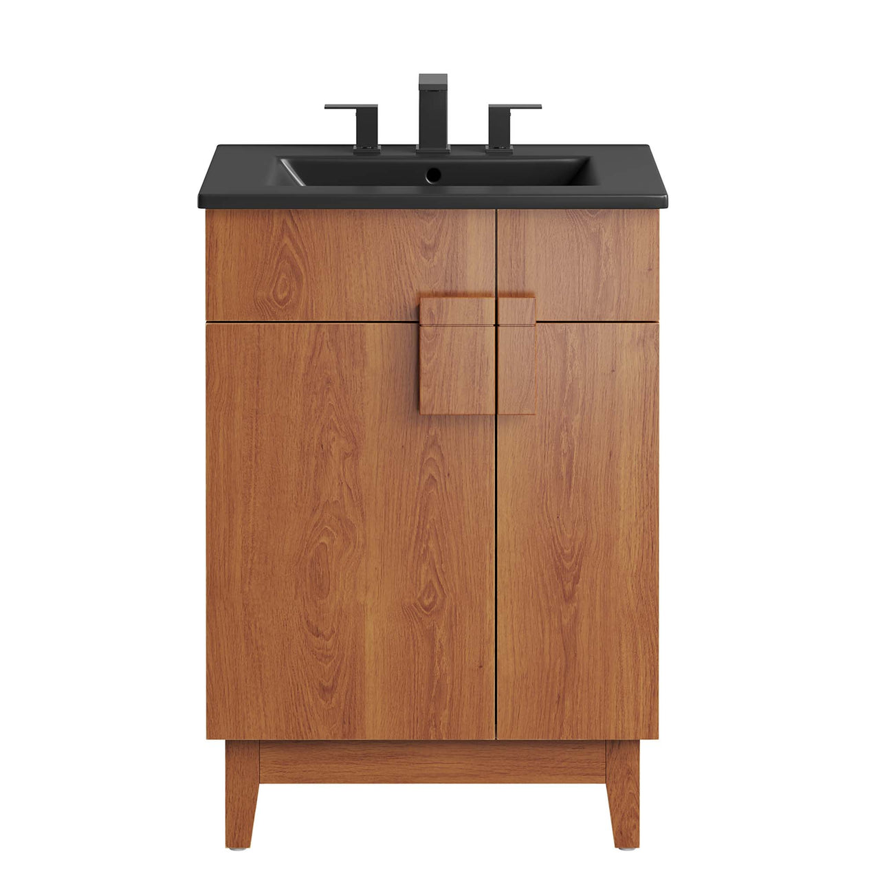 Regalo Vanity Unit, Small, Black & Walnut