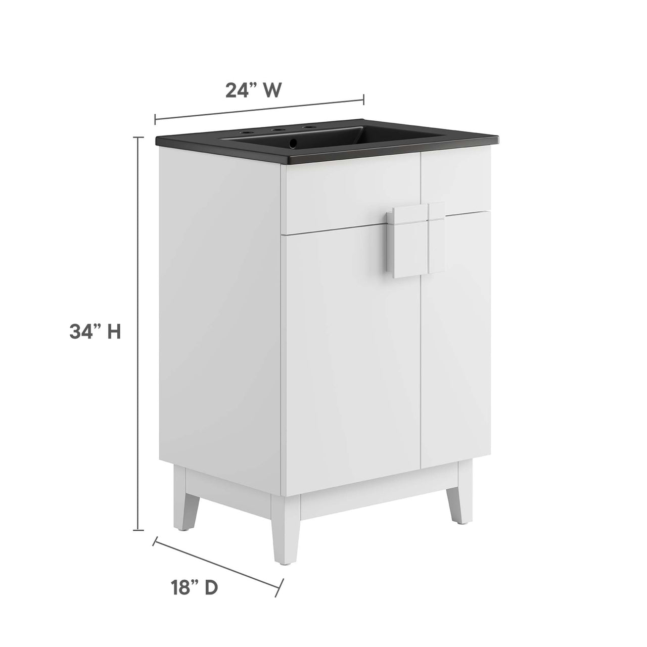 Regalo Vanity Unit, Small, Black & White