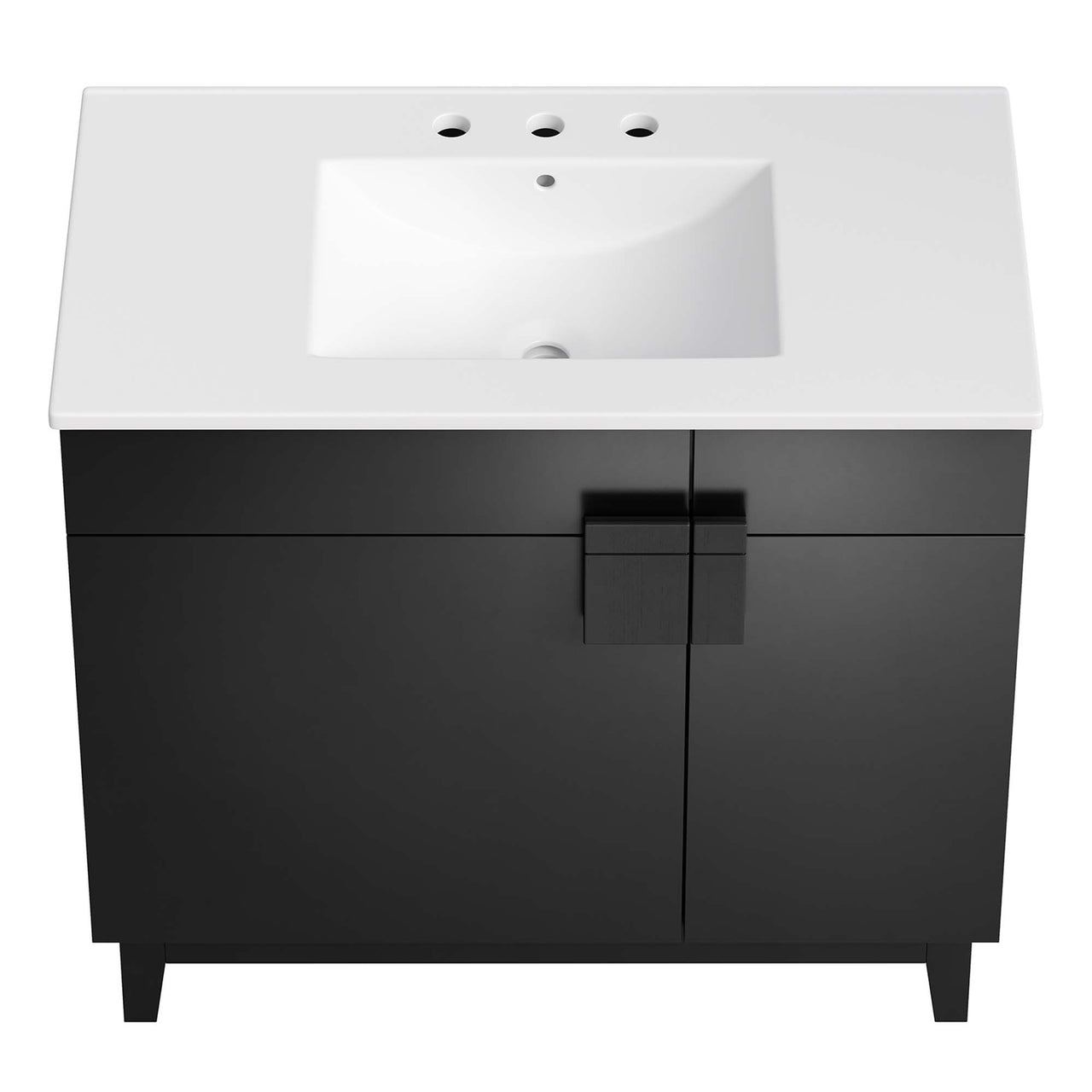 Regalo Vanity Unit, Large, White & Black